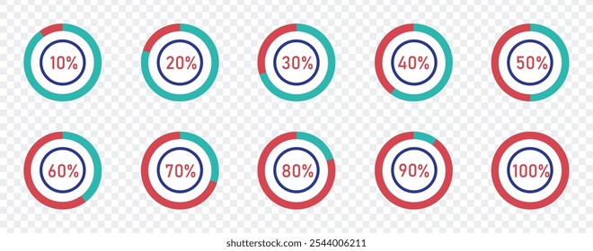 Set of pie chart graph design