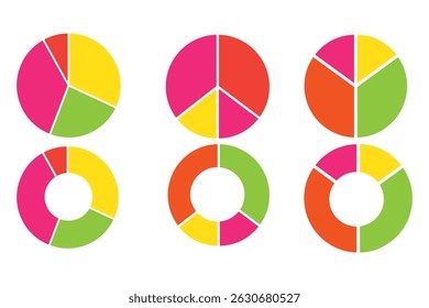 Set of pie chart graph design eps 10