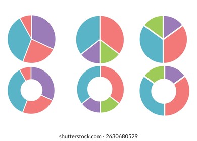Set of pie chart graph design eps 10