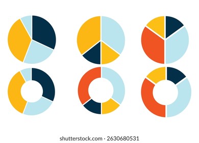 Set of pie chart graph design eps 10