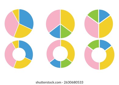 Set of pie chart graph design eps 10