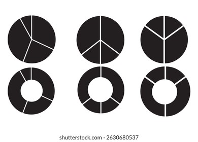 Set of pie chart graph design eps 10