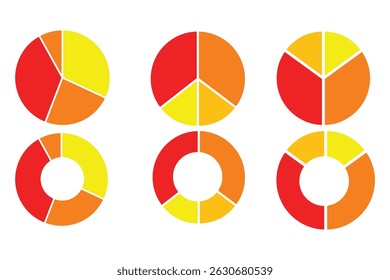 Set of pie chart graph design eps 10