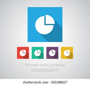 Set of pie chart icons illustration with flat design. Clean and modern style 