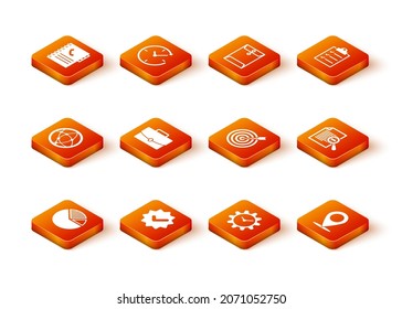 Set Pie chart infographic, Approved and check mark, Social network, Briefcase, Time Management and Target with arrow icon. Vector