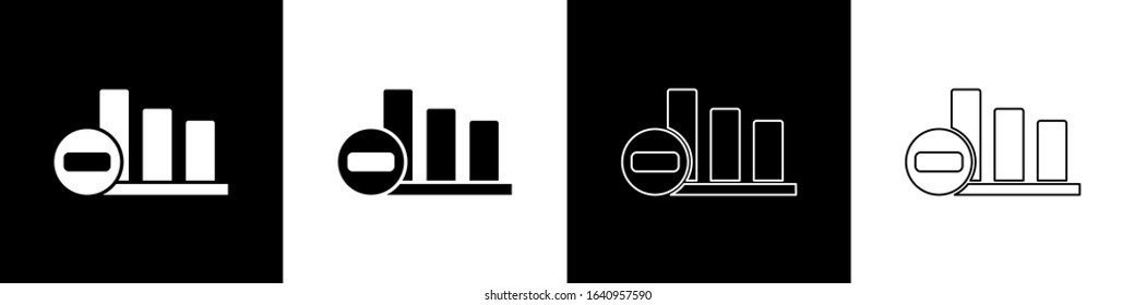 Set Pie chart infographic icon isolated on black and white background. Diagram chart sign.  Vector Illustration