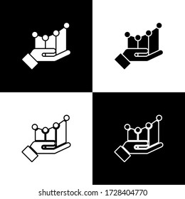 Set Pie chart infographic icon isolated on black and white background. Diagram chart sign. Vector Illustration