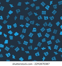 Set Pie chart infographic, Server, Data, Web Hosting, Document and lock and  on seamless pattern. Vector