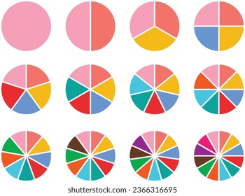 Set of pie chart vector image