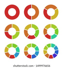 Set of pie charts, elements for infographics. Vector illustration, eps 10.