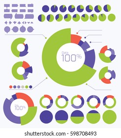 Set of pie charts for your presentation
