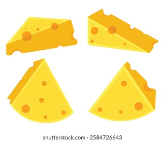 set of piece of cheese 