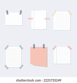 set of pieces of note papers 