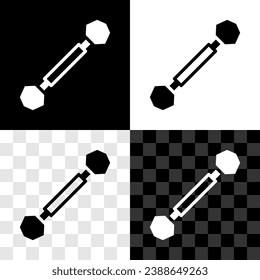 Set Piercing icon isolated on black and white, transparent background.  Vector