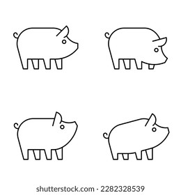 Set of Pig Logo. Icon design. Template elements