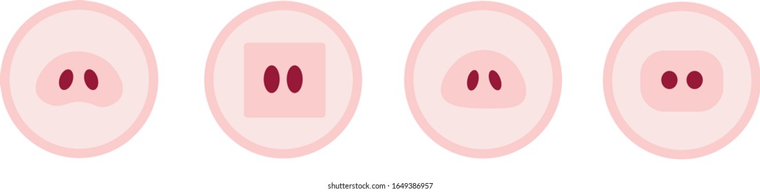 set of pig nose icons