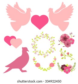 set pigeon end flowers