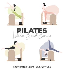 Set of Pilates Workouts Design Stock Vector - Illustration of