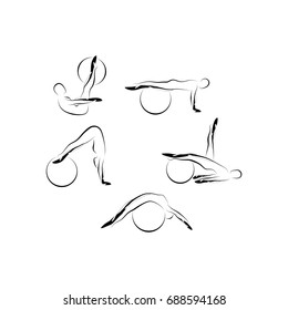 Set of Pilates poses