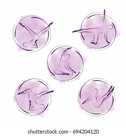 Set of Pilates poses