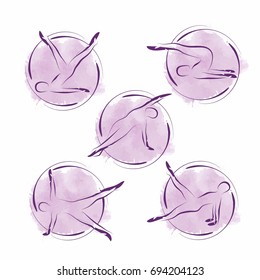 Set of Pilates poses