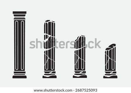 set of pillar good for icon, symbol, logo, element design, silhouette design, etc