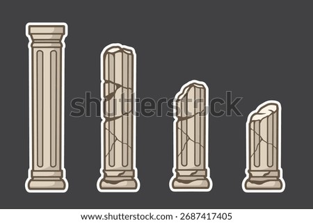 set of pillar good for sticker, badge, element design, print design, etc