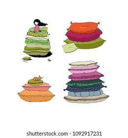 Set with pillows.