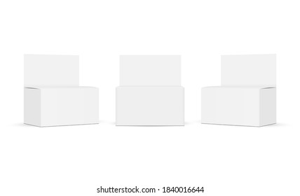 Set of pills boxes isolated on white background. Vector illustration