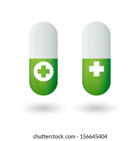 Set of pills with icons