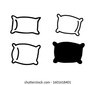set of pilow icon vector isolated