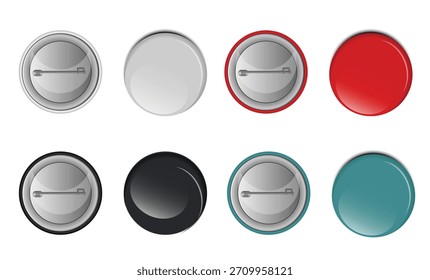 Conjunto de Ilustración vectorial de Botón de pin