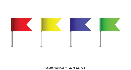 set of pin flags. vector illustration