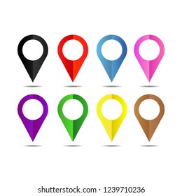 set pin icon. gps pin icon. vector eps 10
