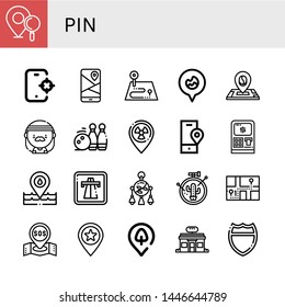 Set of pin icons such as Location pin, Tracking, Gps, Route, Fire location, Location, Hippie, Bowling pins, Placeholder, Atm, Highway, Mobile toy, Embroidery, Navigator , pin