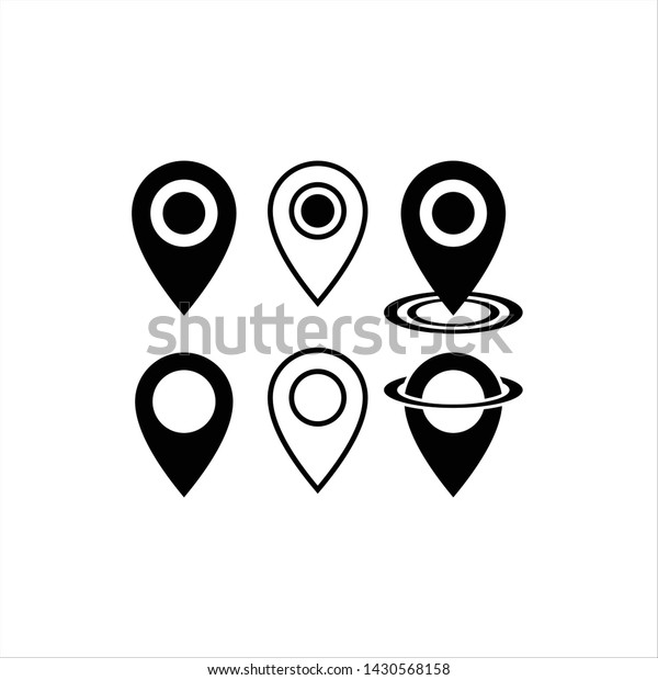 Set of Pin Location vector,\
Location pin icon vector on white background. Map Point\
Icon,