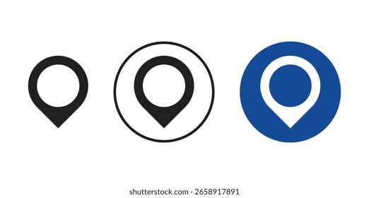 Conjunto de ícones do mapa de pin para localização e navegação