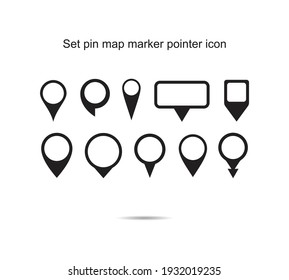 Set pin map marker pointer icon vector illustration graphic on background