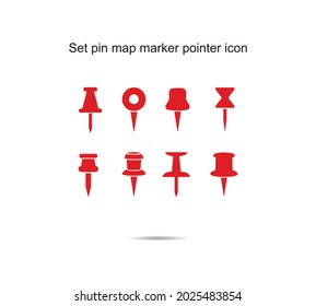 Set pin map marker pointer icon vector illustration graphic on background