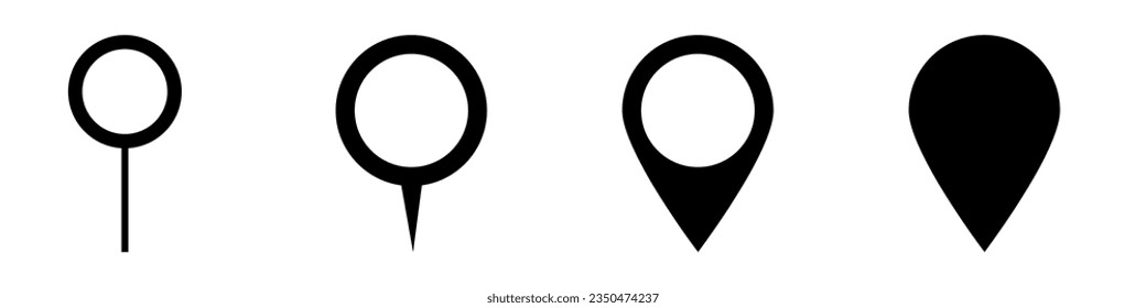 Establecer un pin para el icono de signo de mapa en un fondo blanco