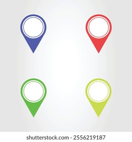 Set of pin navigation template design vector
