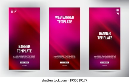 set of Pin Neon roll up business brochure flyer banner design vertical template, cover presentation background, modern publication x-banner and flag-banner, Roll up banner stand template design