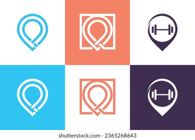 Set of pin point logo design element vector with creative concept