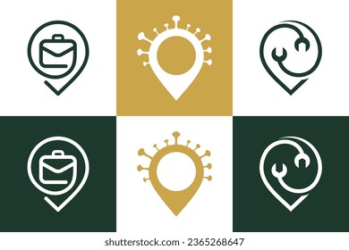 Set of pin point logo design element vector with creative concept