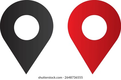 Conjunto de ícones do vetor de pin conjunto, Símbolo de ícone plano, Ícone do ponteiro do mapa vetor, Ícones de pin para mapa e vetor de navegação,