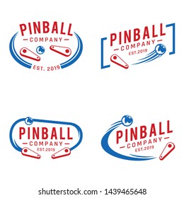 Set Pinball Vintage Retro Vector Badge Emblem Logo  For Banner, Poster, Flyer, Website, Social Media
