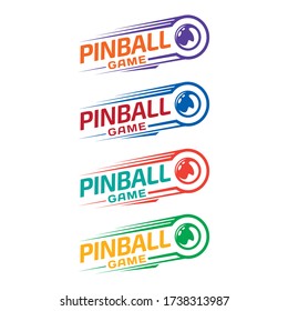 Set Pinball Vintage Retro Vector Badge Emblem Logo  for Banner, Poster, Flyer, Website, Social Media