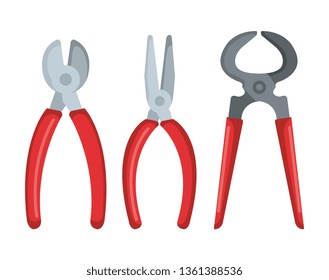 set pincersand pliers equipment to industry work