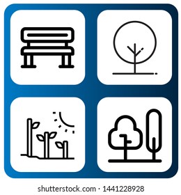 Set of pine icons such as Bench, Tree, Plant tree , pine
