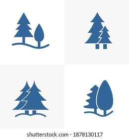 Set of Pine logo design vector template, Outdoor logo design concept, Icon symbol